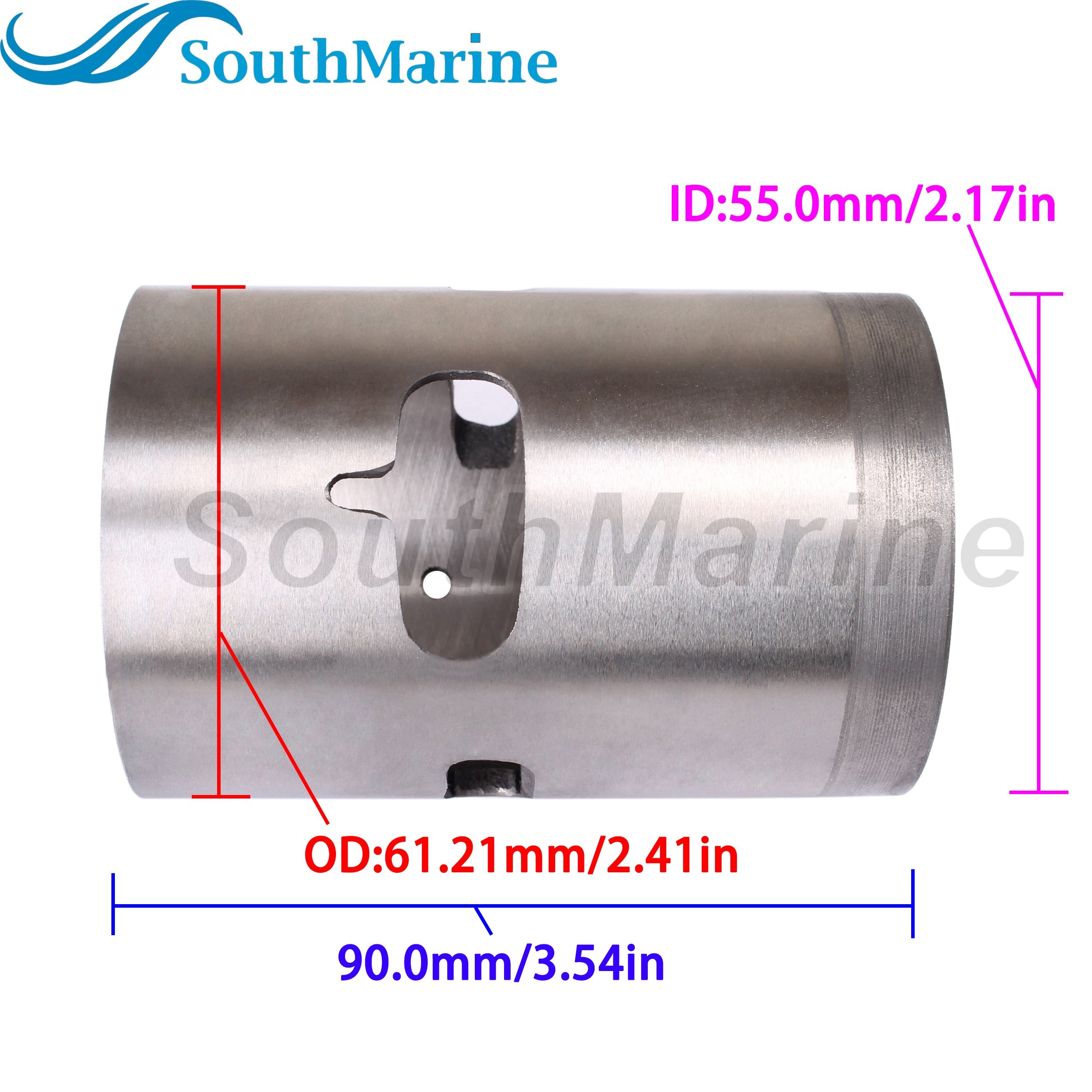 Boat Engine 369-10935-0 369-01193-0 Cylinder Liner Sleeve 369109350M 369011930M for Tohatsu Nissan M 5HP 4HP 2-Stroke Piston