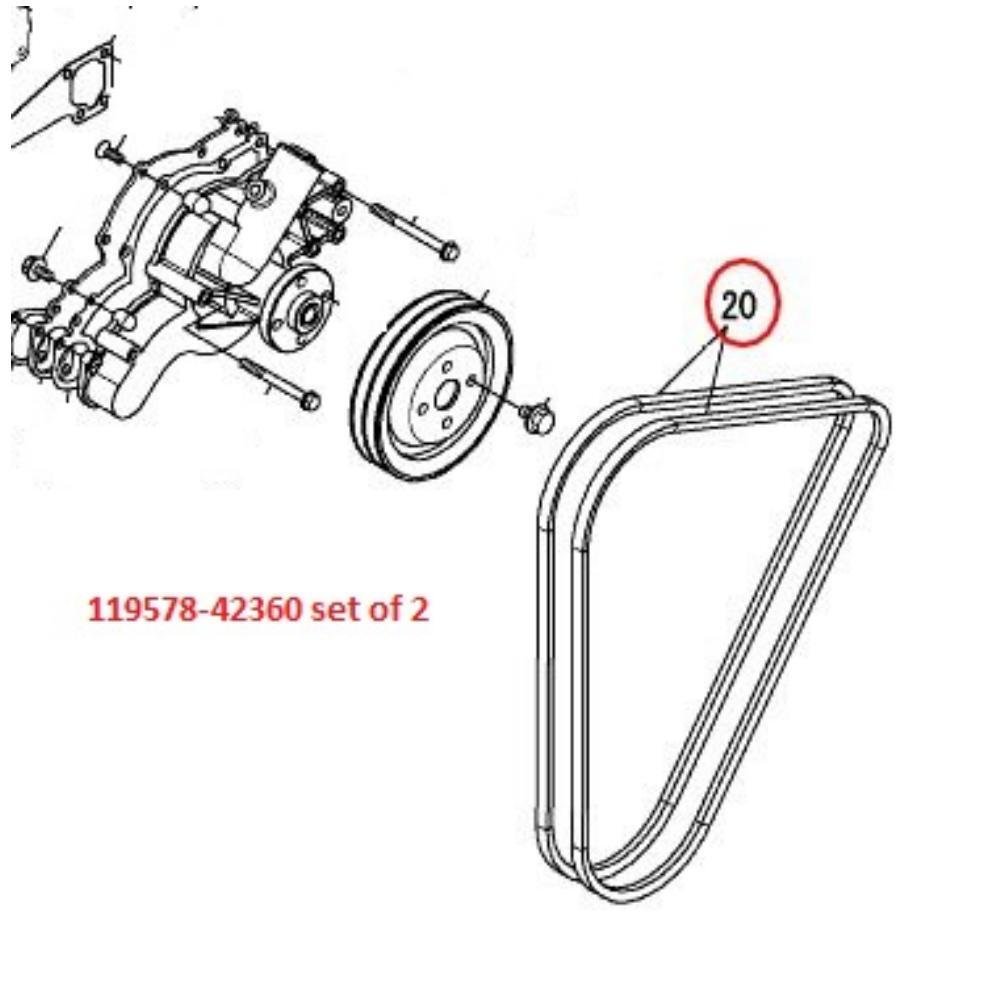 V Belt for Yanmar Marine Inboard Engines 11957842360 by Sea Sierra Manufacturer