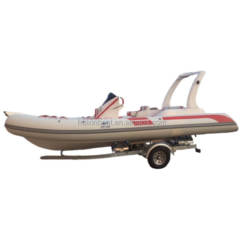 High Quality Luxury 5.8m/19ft Hypalon Boat Rigid Rib PVC Fiberglass Material Packraft Lake Sport Use Engine Ready Outdoor