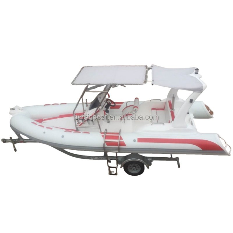 High Quality Luxury 5.8m/19ft Hypalon Boat Rigid Rib PVC Fiberglass Material Packraft Lake Sport Use Engine Ready Outdoor