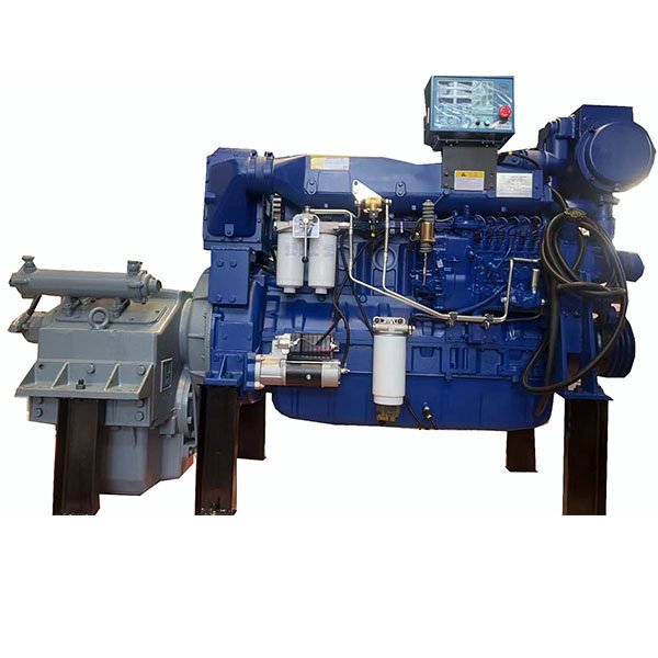 Hot Sale Low Price Chinese Electric Start Fishing Cargo Boat Inboard 400hp Marine Engine WD12 with Gearbox