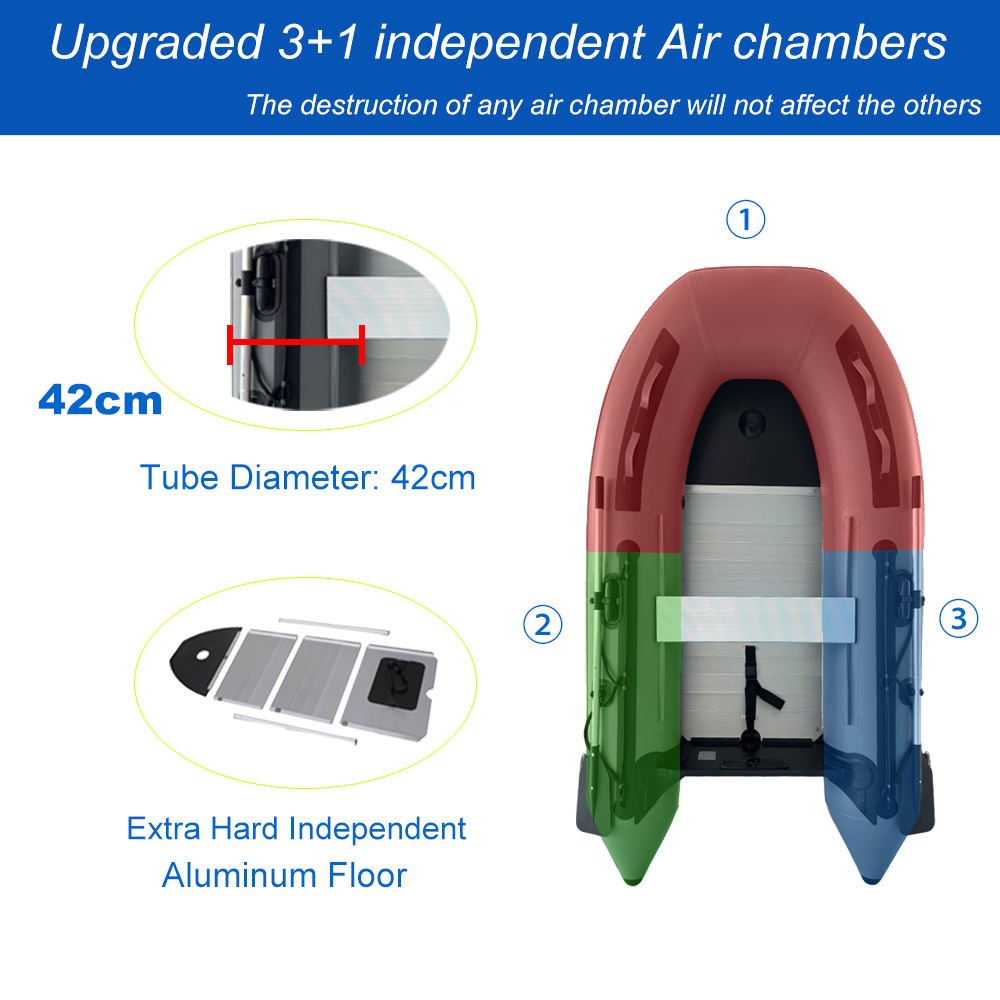 Thickened Impulse Boat with Aluminum Alloy Bottom & Wear-Resistant Rubber PVC Inflatable Fishing Kayak Kayak with Impulse Motor