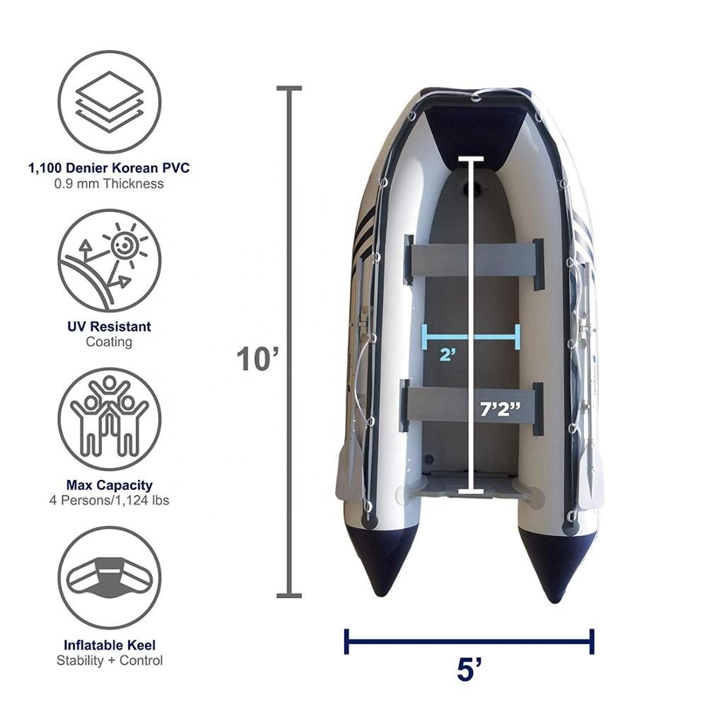 New Modern Design OEM ODM Dinghy Boat Inflatable PVC Coated Fishing Boat Custom CE Certified Aluminium Boat with Accessories
