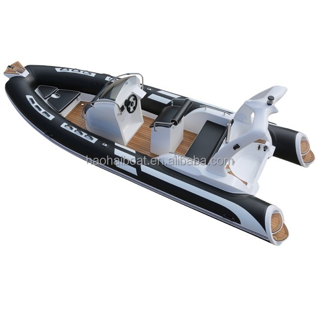 Haohai Luxury 5.8m/19ft Hypalon Boat Rigid Rib with Packraft PVC and Fiberglass Material Comes with Engine for Outdoor Use