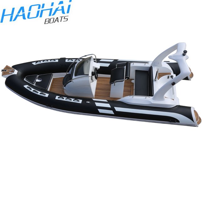 Haohai Luxury 5.8m/19ft Hypalon Boat Rigid Rib with Packraft PVC and Fiberglass Material Comes with Engine for Outdoor Use