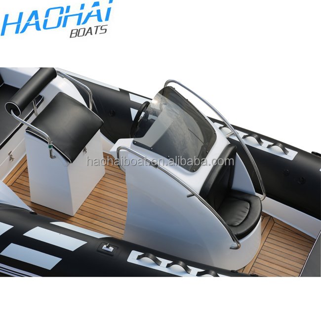 Haohai Luxury 5.8m/19ft Hypalon Boat Rigid Rib with Packraft PVC and Fiberglass Material Comes with Engine for Outdoor Use