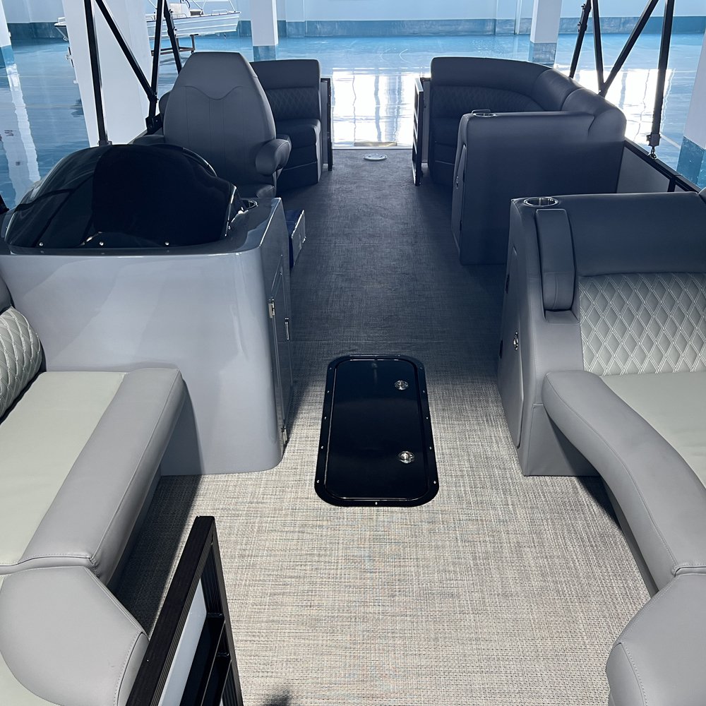 KINLIFE 25FT Commercial Sport Yacht Family Party Pontoon Boat with CE Certificate Aluminum Hull and Outboard Engine