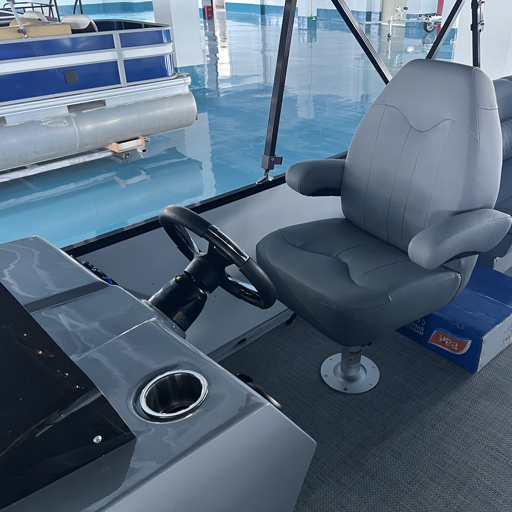 KINLIFE 25FT Commercial Sport Yacht Family Party Pontoon Boat with CE Certificate Aluminum Hull and Outboard Engine