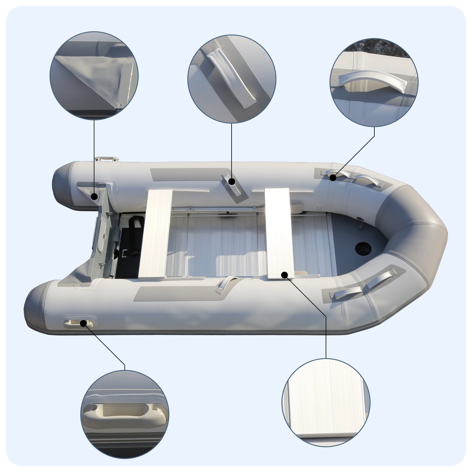 1.2mm PVC 10.8ft 3.3m Aluminum Floor Inflatable Fishing Boat Drifting Kayak Electric Floating Rowing Outdoor Sports Lake Engine