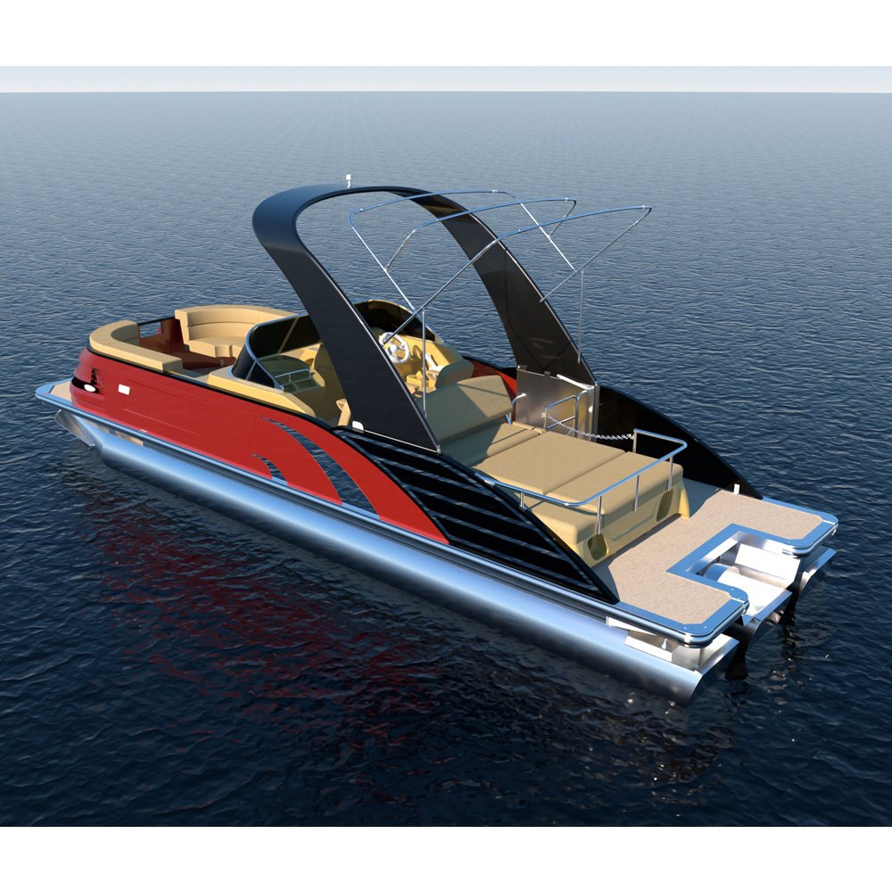 Sunset Cruiser Sport Yacht Ultimate Pontoon Boating Experience Aluminum Fiberglass Hull Outboard Engine Sports Entertainment