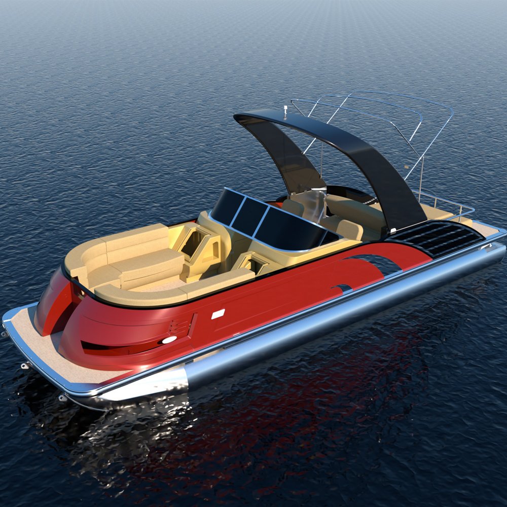 Sunset Cruiser Sport Yacht Ultimate Pontoon Boating Experience Aluminum Fiberglass Hull Outboard Engine Sports Entertainment