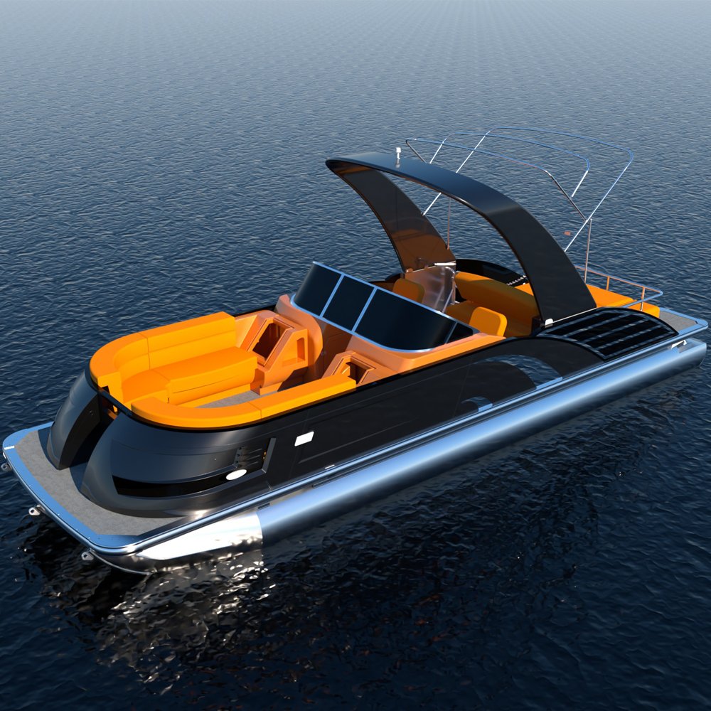 Sunset Cruiser Sport Yacht Ultimate Pontoon Boating Experience Aluminum Fiberglass Hull Outboard Engine Sports Entertainment