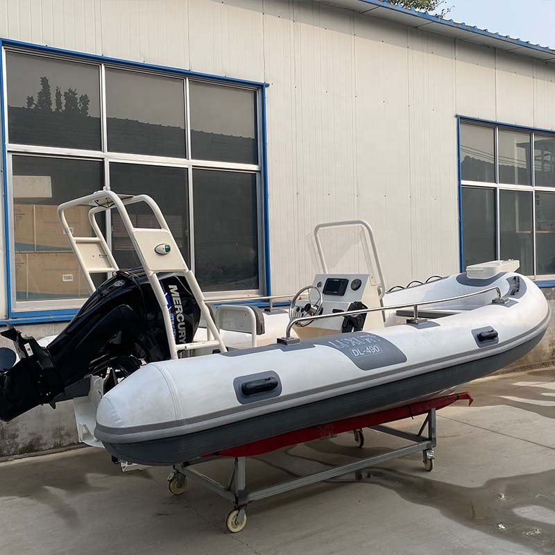 16ft Rhib 480 Hypalon PVC Open High Speed boat Aluminum Rib Inflatable Boats engine
