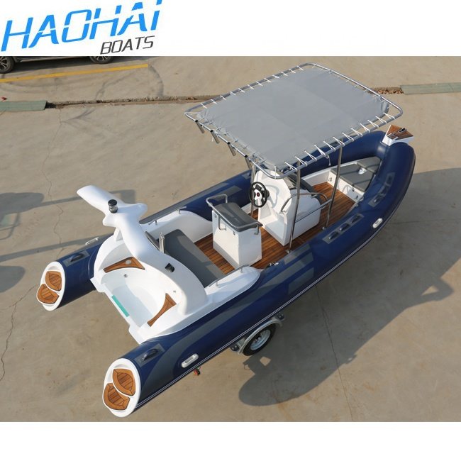 CE Certified 5.8m Luxury Yacht PVC Rigid Hull Inflatable Fishing Boat Sale 8-Person Capacity Outboard Engine 19ft