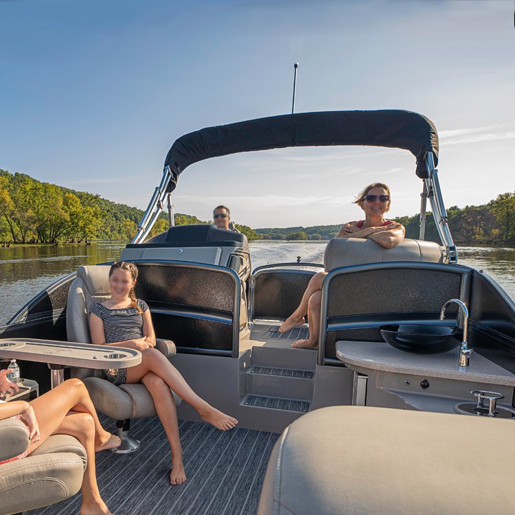 Kinocean 26ft Small Pontoon Boat 3mm Aluminum Design for Electric Engine for Sale 200~225 Hp KO-PB-07 Surfing 26' 4" CN;GUA 2mm