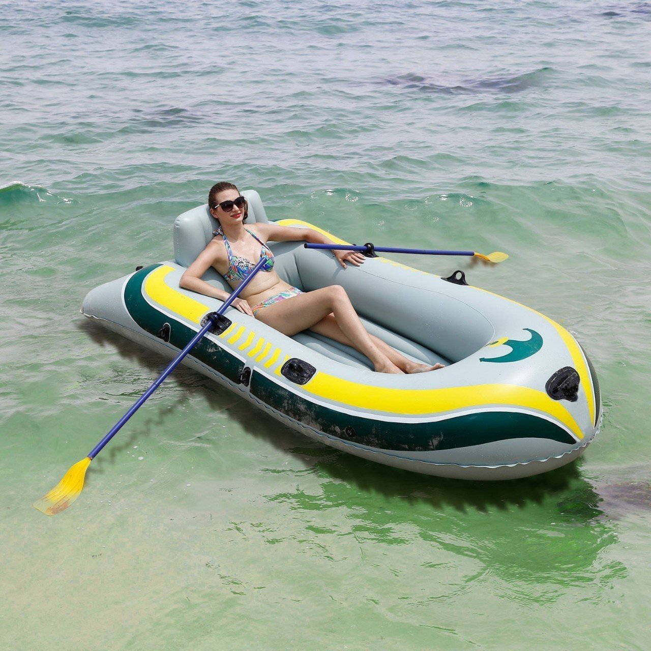 New Sport-Style PVC Inflatable Boat with Complete Engine Fiberglass Hull (Rib) for Drifting and Fishing in Lakes