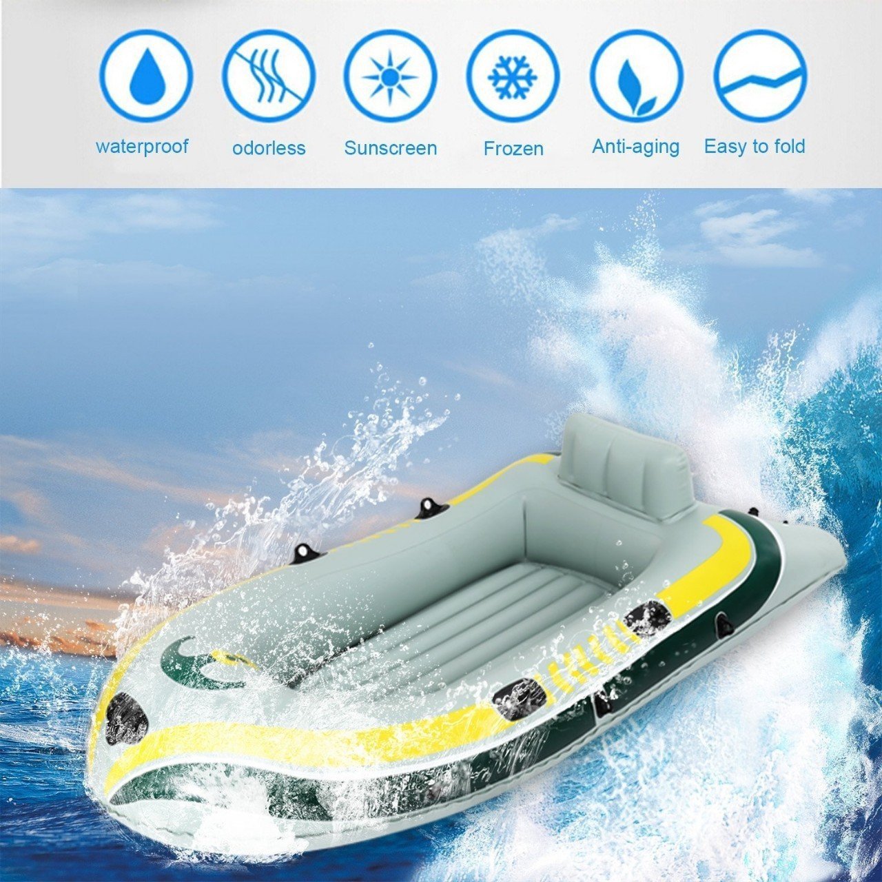 New Sport-Style PVC Inflatable Boat with Complete Engine Fiberglass Hull (Rib) for Drifting and Fishing in Lakes