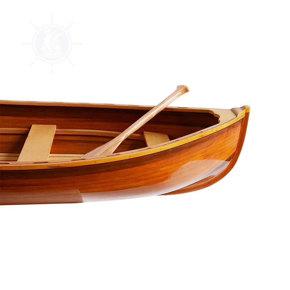 Whitehall Dinghy 5-Foot Inflatable Wooden Handicraft for Nautical Home Decor Fishing Gift Set with Engine From OMH