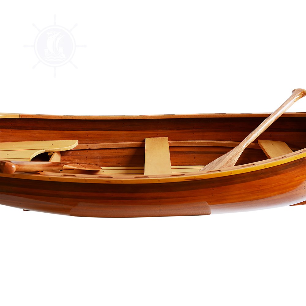 Whitehall Dinghy 5-Foot Inflatable Wooden Handicraft for Nautical Home Decor Fishing Gift Set with Engine From OMH