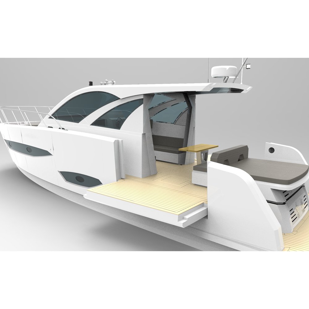 KINLIFE Luxury 41FT Aluminum Yacht Boat with Living Room Outboard Engine for Travel