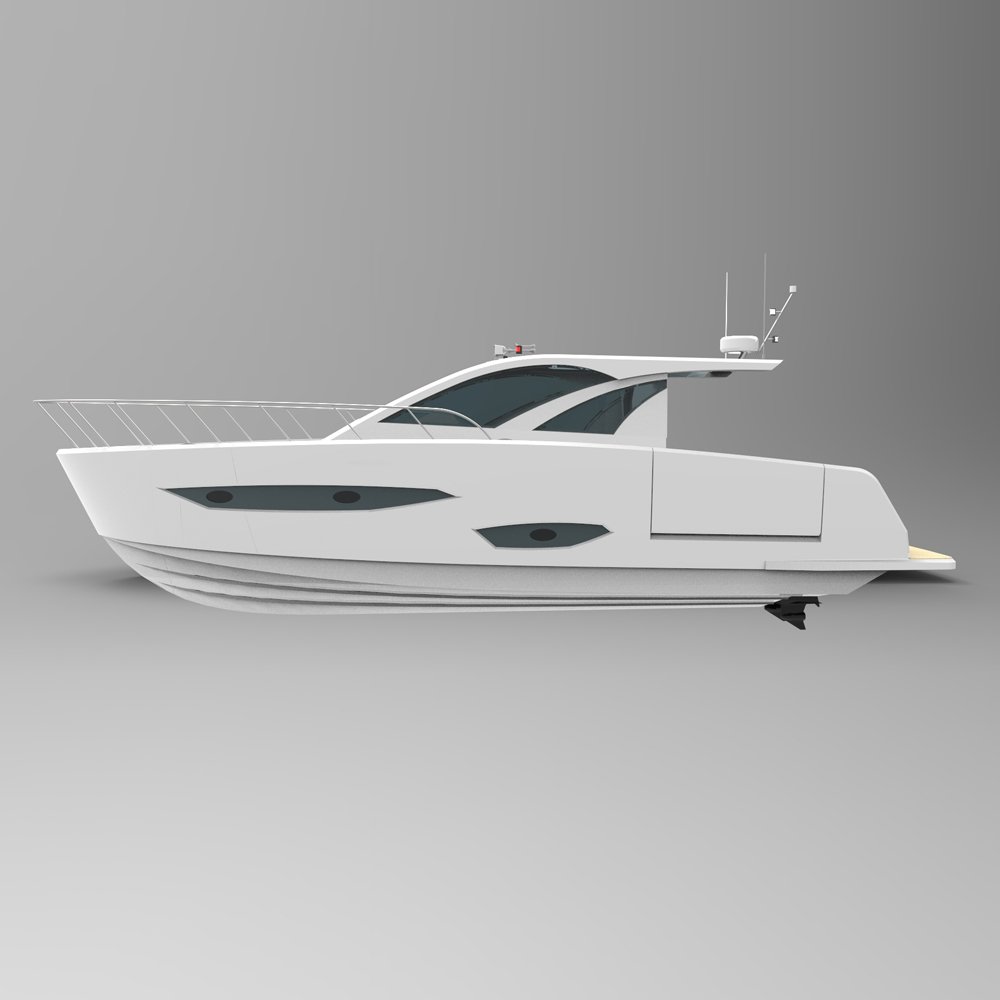 KINLIFE Luxury 41FT Aluminum Yacht Boat with Living Room Outboard Engine for Travel