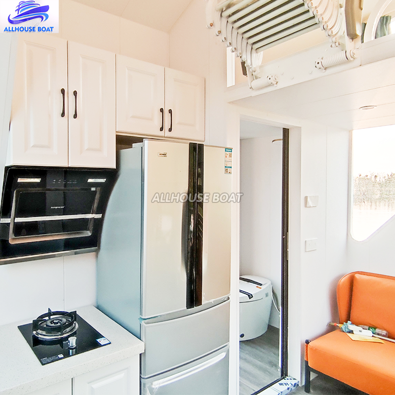 Luxury Small Aluminum Luxury Yacht Outboard Engine Luxury Floating Hotel House Boat Fishing Sports Entertainment EVA River Use
