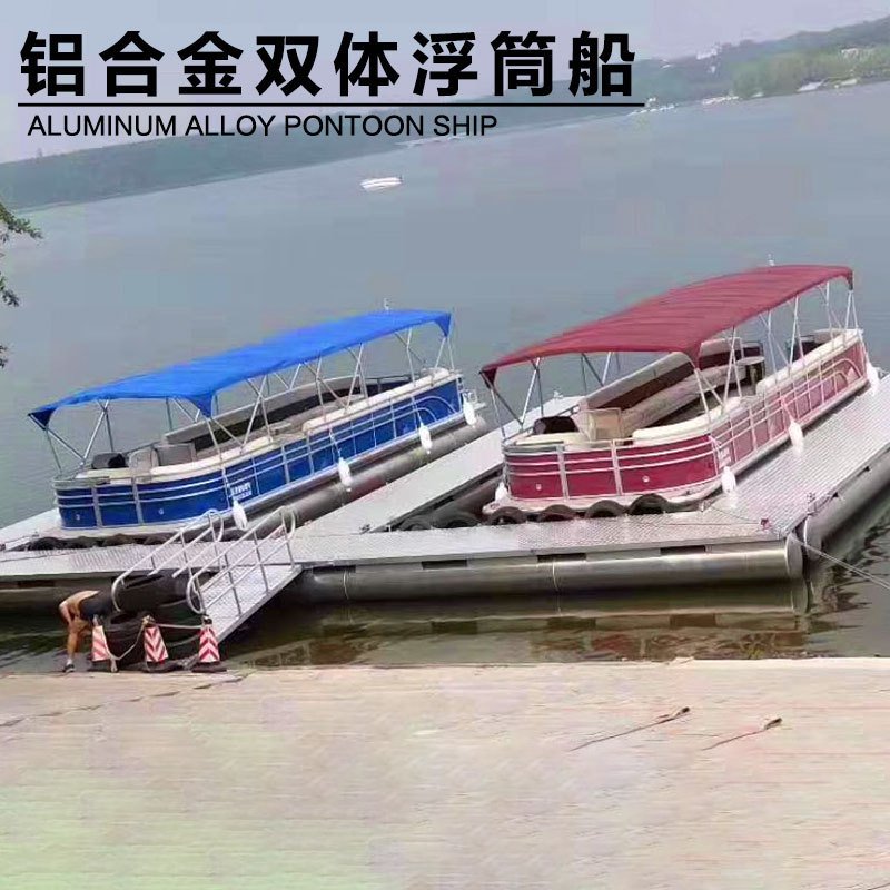 High-Quality Luxury Floating Aluminium Catamaran Pontoon Yacht Boat New Manufacturer Design with Outboard Engine for Sale