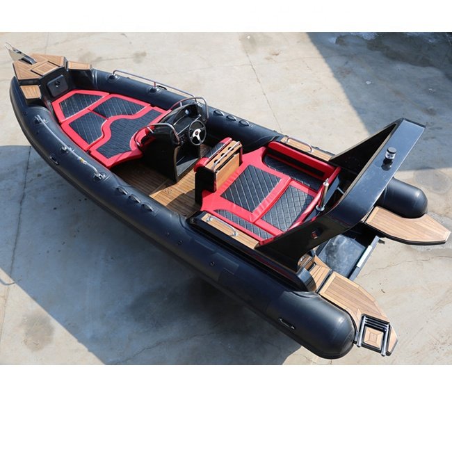 Newest Luxury Big Sun Deck 23ft Hypalon RIB 700 Fiberglass Inflatable Water Sport Boat With Engine for Sale