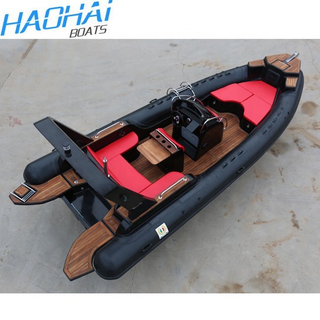 Newest Luxury Big Sun Deck 23ft Hypalon RIB 700 Fiberglass Inflatable Water Sport Boat With Engine for Sale