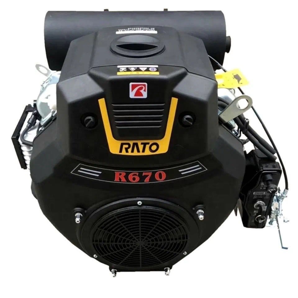 23HP Double Cylinder Horizontal Shaft OHV Rato Gasoline Engine R670