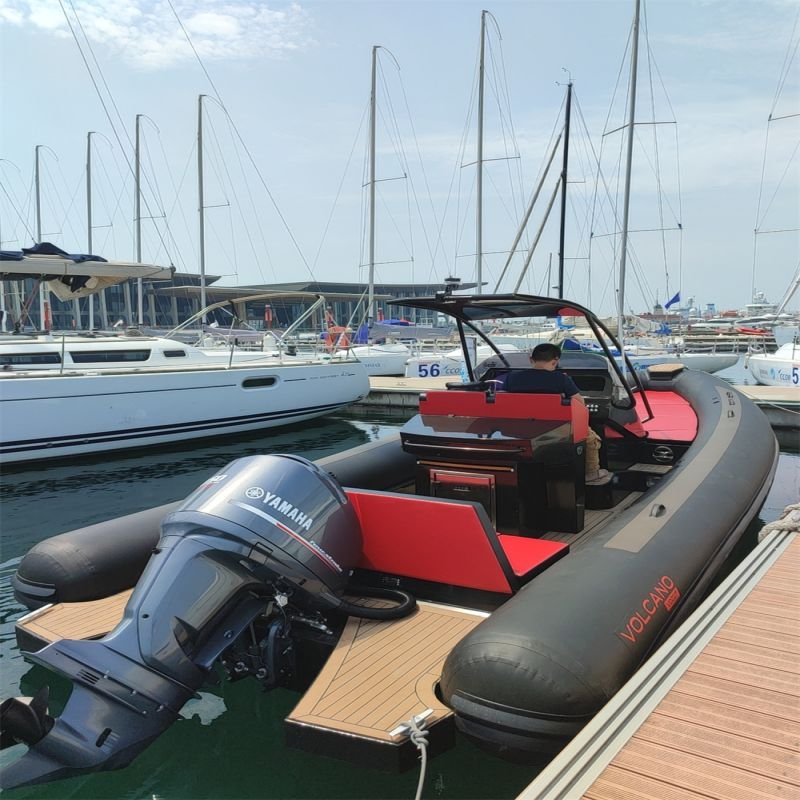 750 RIB Inflatable Luxury Fishing Boat with Hypalon Material Aluminum Outboard Motor for Lakes & Rivers Available for Sale