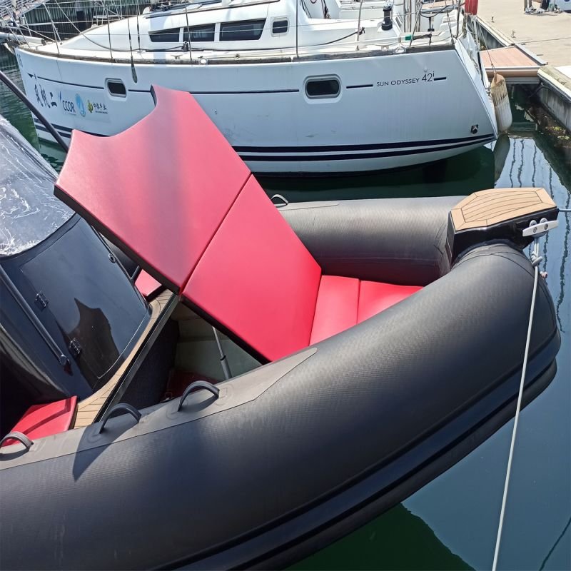 750 RIB Inflatable Luxury Fishing Boat with Hypalon Material Aluminum Outboard Motor for Lakes & Rivers Available for Sale