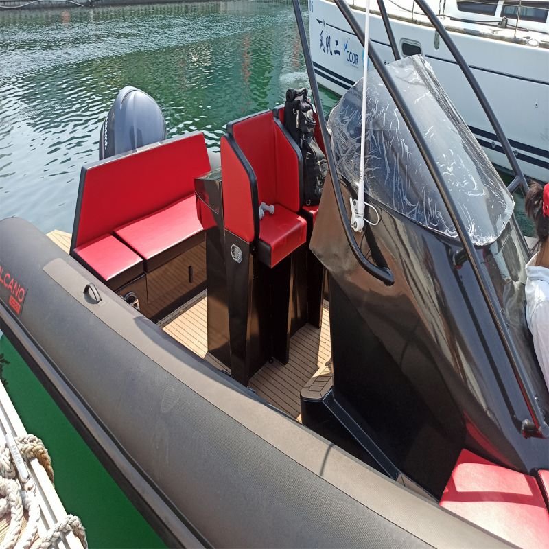 750 RIB Inflatable Luxury Fishing Boat with Hypalon Material Aluminum Outboard Motor for Lakes & Rivers Available for Sale