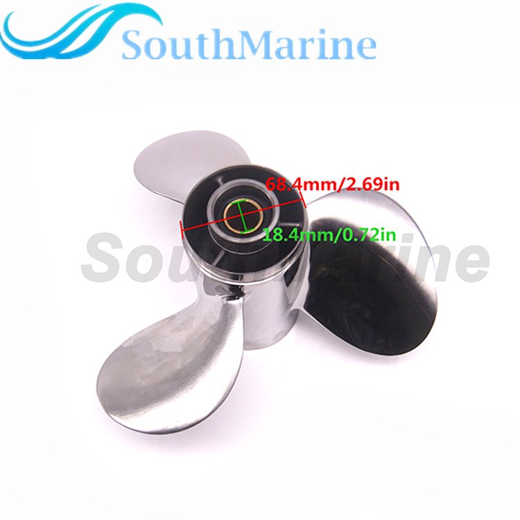 Boat Engine Stainless Steel Propeller 9 7/8x12-F for Yamaha 20HP 25HP 30HP Outboard Motor 664-45954-01-00