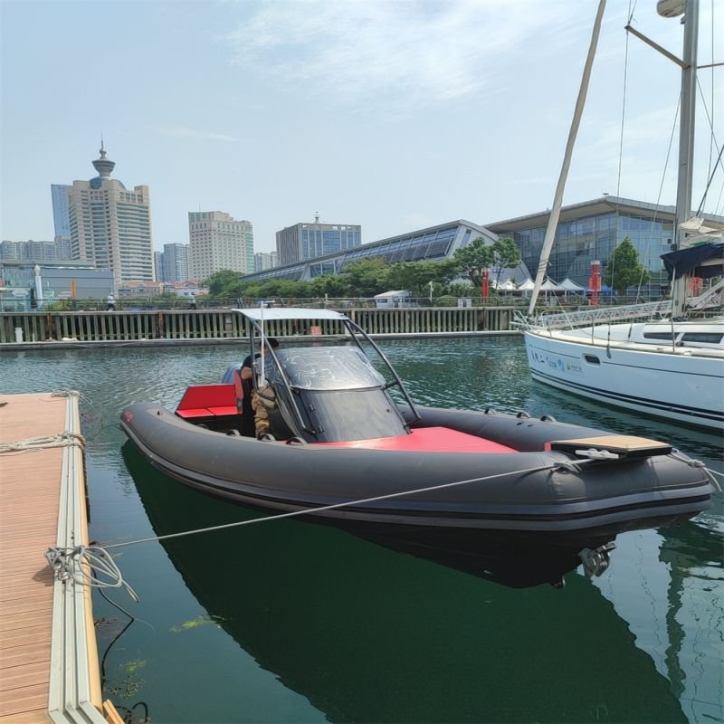 Luxury 7.5m Aluminum Fishing Boat Customized Yacht Cabin Cruiser with Outboard Engine and RIB Hypalon Inflatable for River Use