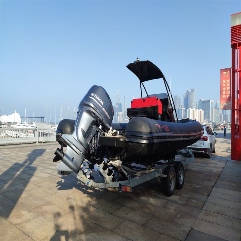Luxury 7.5m Aluminum Fishing Boat Customized Yacht Cabin Cruiser with Outboard Engine and RIB Hypalon Inflatable for River Use