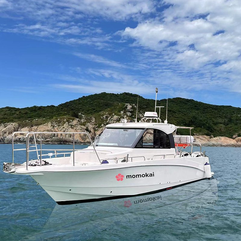 CE Certified 10.7m 36FT Luxury Sport Yacht FRP Fiberglass Fishing Boat With Outboard Engine for Sale