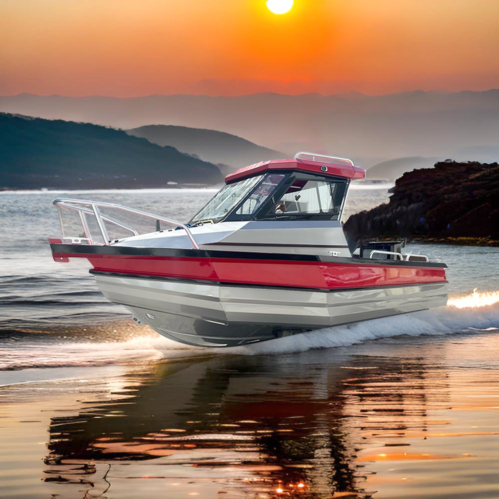 Sea Fishing Boat 19ft Center Console Fishing Boat 6 Passengers Yacht with Motor Dual Engine 6m Aluminium Boats