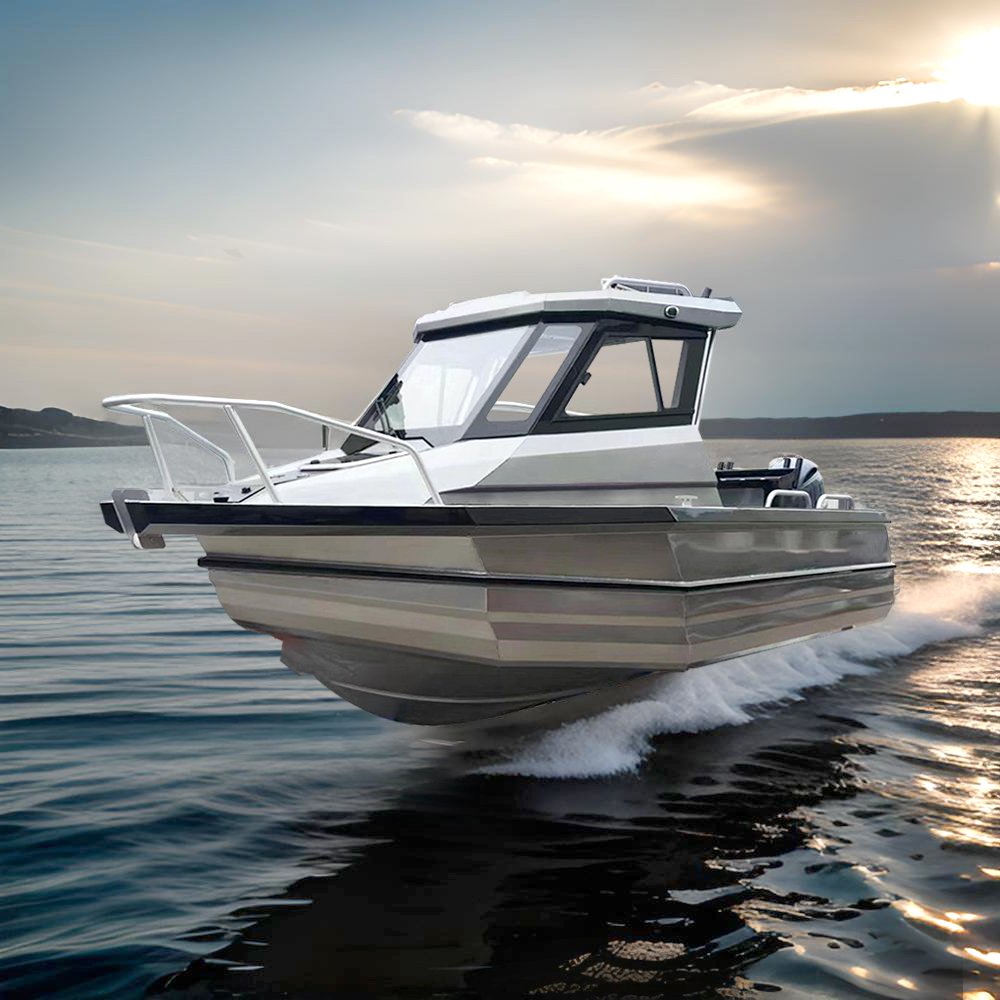 Sea Fishing Boat 19ft Center Console Fishing Boat 6 Passengers Yacht with Motor Dual Engine 6m Aluminium Boats