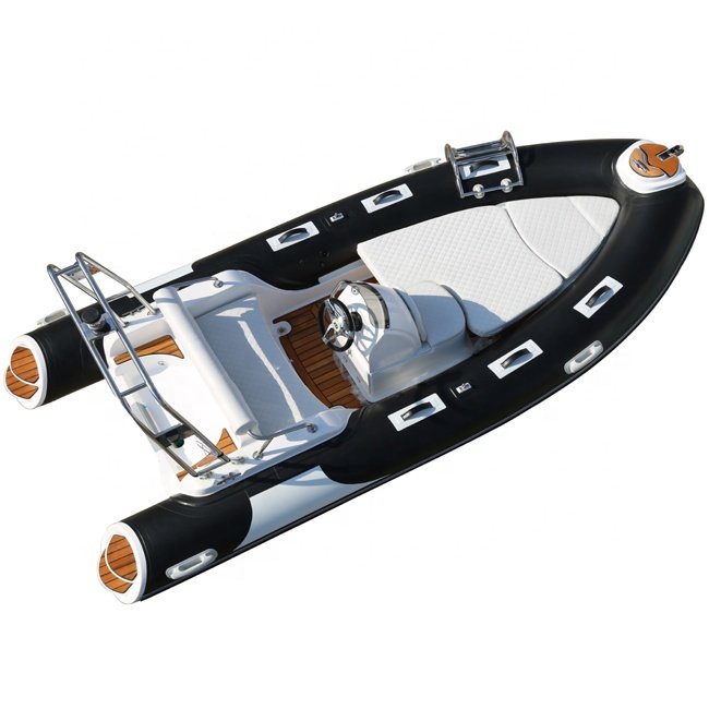 4.3m 14ft PVC/Hypalon Pedal Drive Inflatable Fishing Kayak Aluminum Rib Boat Fiberglass Engine Outdoor Sports Fishing Lakes