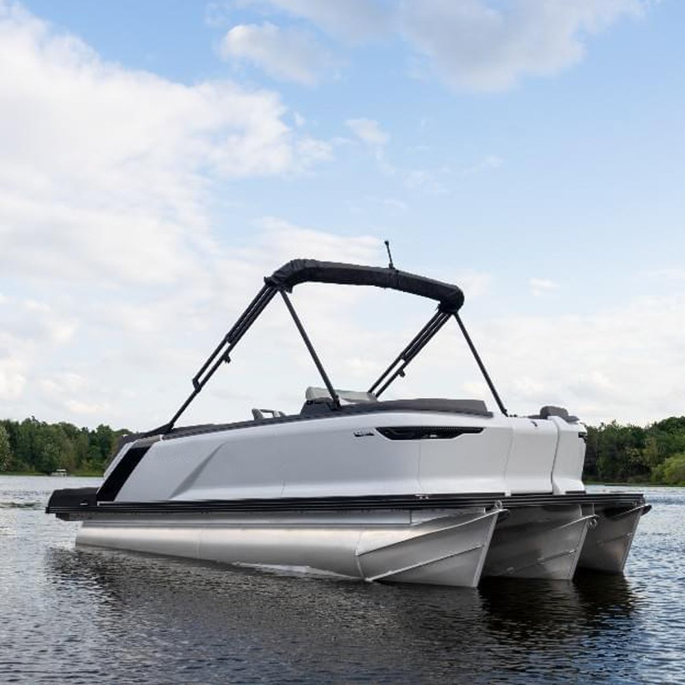2025 Lake Pleasure Outboard Motor Boat Aluminum Pontoon Trimaran for Sale
