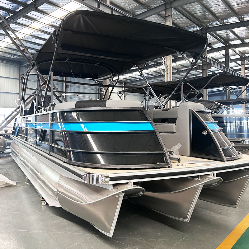 Custom Cheap Mini Solar Luxury Party Aluminium Frame Pontoon Boats Floating Pontoons Boat Party Barge