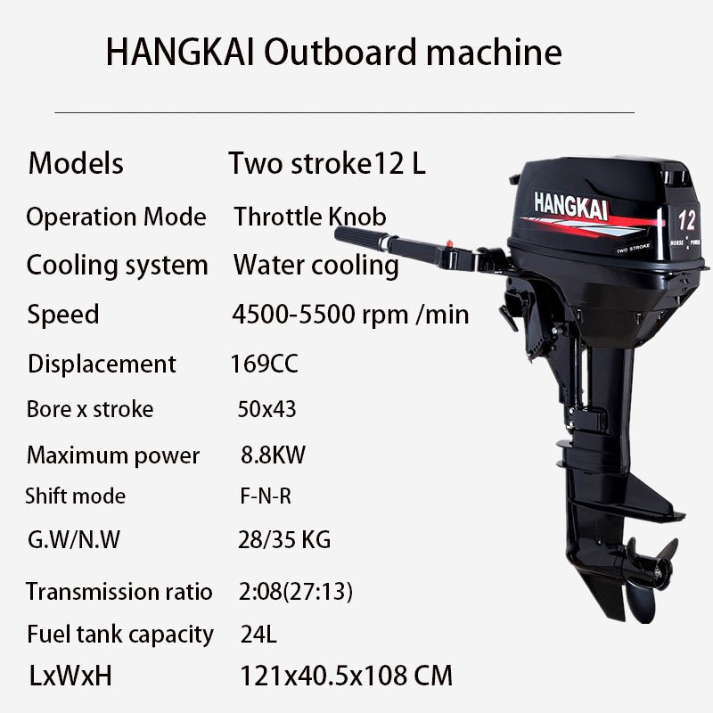 Wholesale Hangkai 2 Stroke 9.8hp 12hp New Popular Gasoline 2 Stroke Boat Engine Outboard Motors