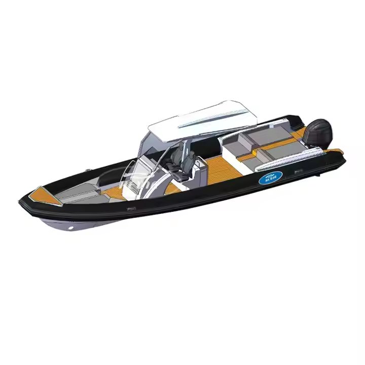 Hedia 2025 High Quality New Luxury Yacht 33ft Rib Boat 10m 11m Hypalon Sport Aluminum Deep V Hull Rib Boat with Outboard Engine