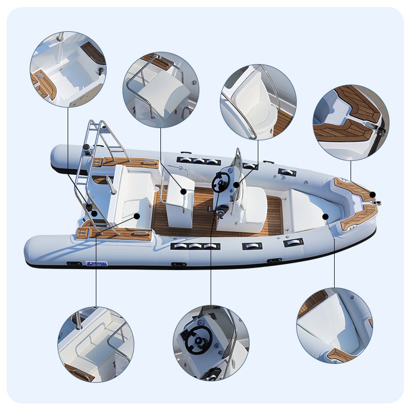Hot Sale 580 Fiberglass Sport Yacht Outboard Engine Boat for Speed Surfing and Fishing in Ocean Water