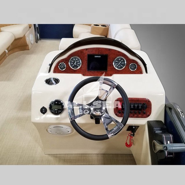 One 20ft Container 5.8m 19ft Marine Grade Aluminum Pontoon Fishing Boat with Engines/motors