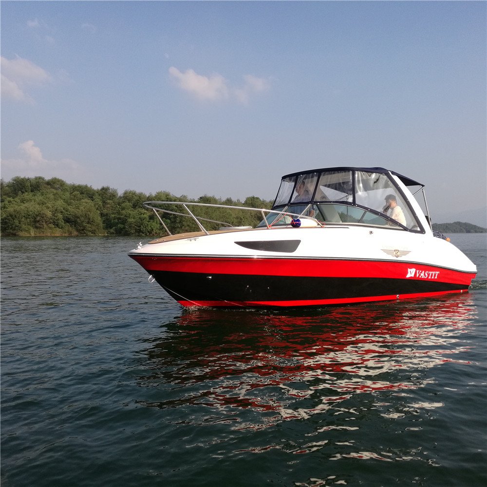 FLIT-730 China Manufacturer Fiberglass High Quality Flooring Sports Outboard Engine Speed Boat 7.3M Crusing Yacht Wholesale