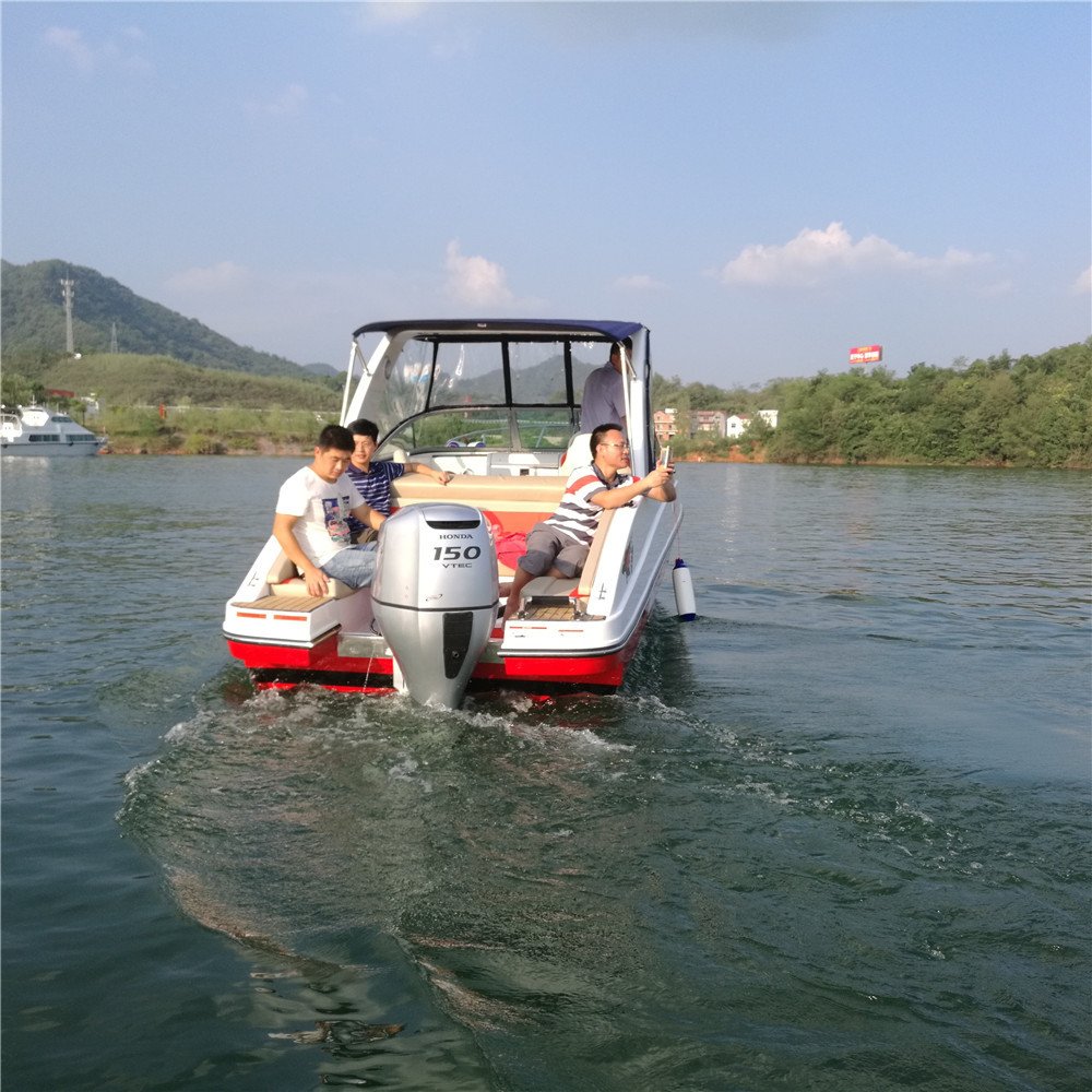 FLIT-730 China Manufacturer Fiberglass High Quality Flooring Sports Outboard Engine Speed Boat 7.3M Crusing Yacht Wholesale