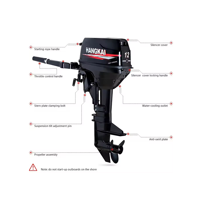 HangKai 2 Cylinder Outboard Motor Short Shaft 2 Stroke 12 hp Outboard Engine Boat Marine Engine