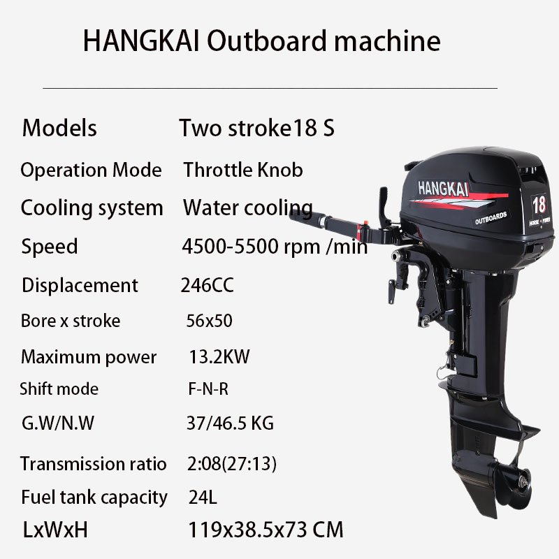Wholesale Price 2-Stroke 15HP 18HP 9.9HP Gasoline Outboard Motors 2-Cylinder Design with Aluminum Hull for Fishing